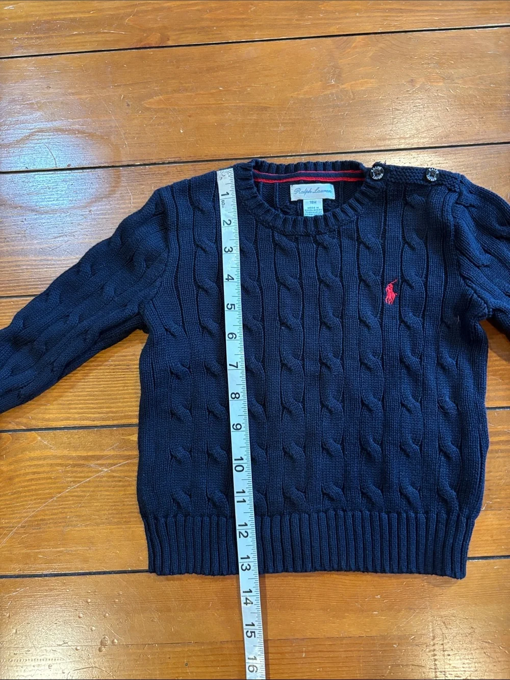 Ralph Lauren Navy Cable-Knit Crewneck Sweater Boys 18 Months